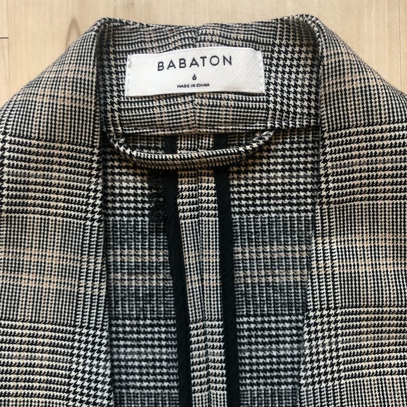 Babaton Black and White Plaid Power Hip Blazer - Picture 5 of 9